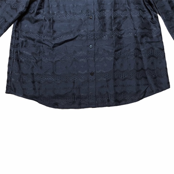 & Other Stories Black Jacquard Button Up Top - 10 - Picture 12 of 13